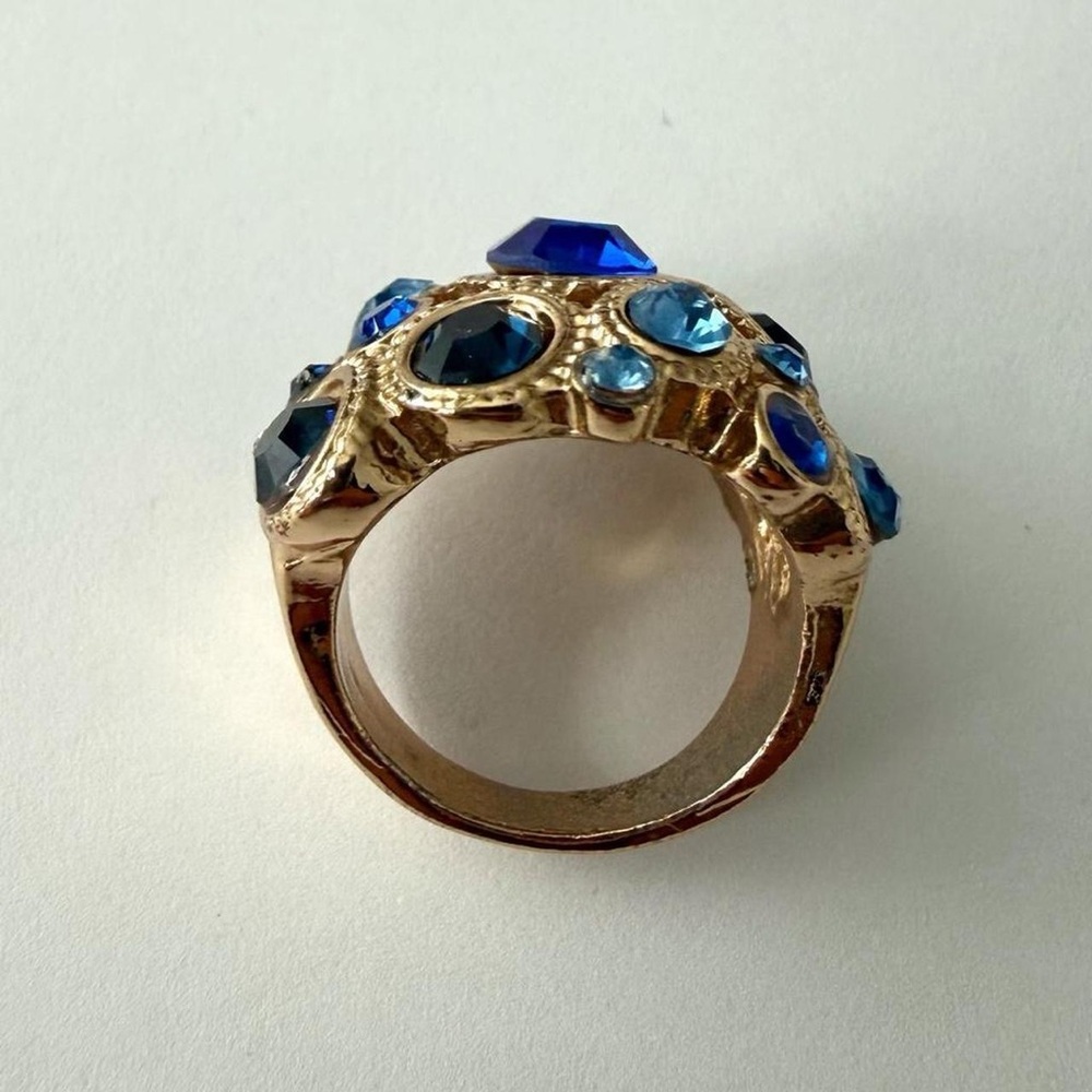 Gold & Blue Multi Stone Confetti Ring - Picture 5 of 6